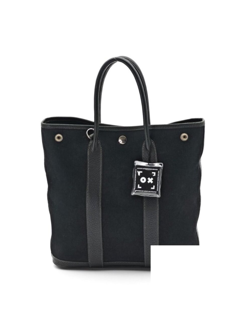 Hermes Garden File PM Toile Canvas Black Shoulder Bag